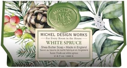 Michel Design Works Large Bath Soap Bar, White Spruce