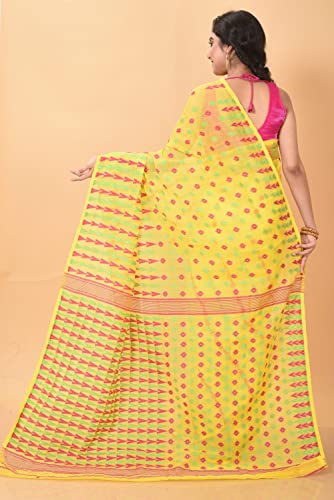 Sari jamdani para mujer musulmana en algodón ligero tradicional de 5.5 mtrs 2
