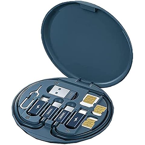 Mini Digital Gadgets Storage Box,Travel Electronic Accessories Box,Waterproof EVA Data Cable Battery Charger Portable Gadget Bag Pocket (Blue) Cover