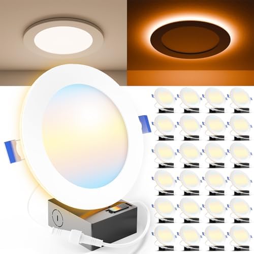 CycevSun 12 Pack 6 Inch LED Recessed Light with Night Light - Canless ...