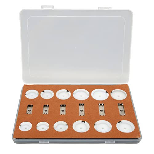 SustVita Kit de herramientas de reparación de relojes, juego de 18 piezas con alicates de acero inoxidable para selecciones de relojes Double Eagle para cierre posterior de caja y (Blanca)