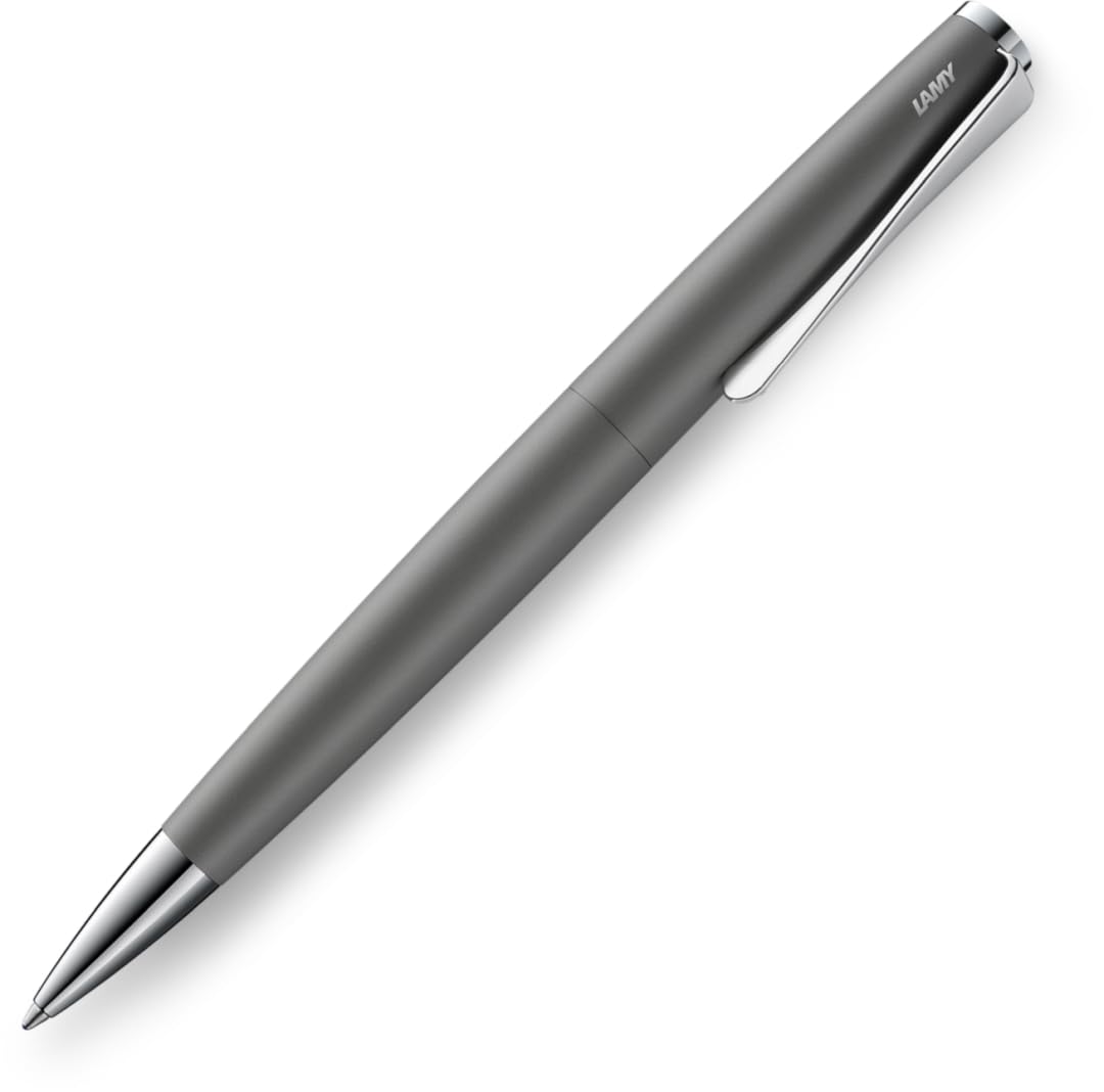 LAMY studio Premium Kugelschreiber 266 aus Edelstahl in mattem Lack-Finish, propellerförmige Clip-Drehmechanik, Inkl. LAMY Großraummine M 16 schwarz M