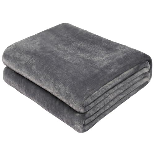 Yoofoss Manta para de Sofás de Franela 150x200 cm Forro Polar de Edredón Manta para Cama y Manta Cálida Microfibre Estaciones Extra Suave Manta de sofá Cama Sala Estar Gris Oscuro