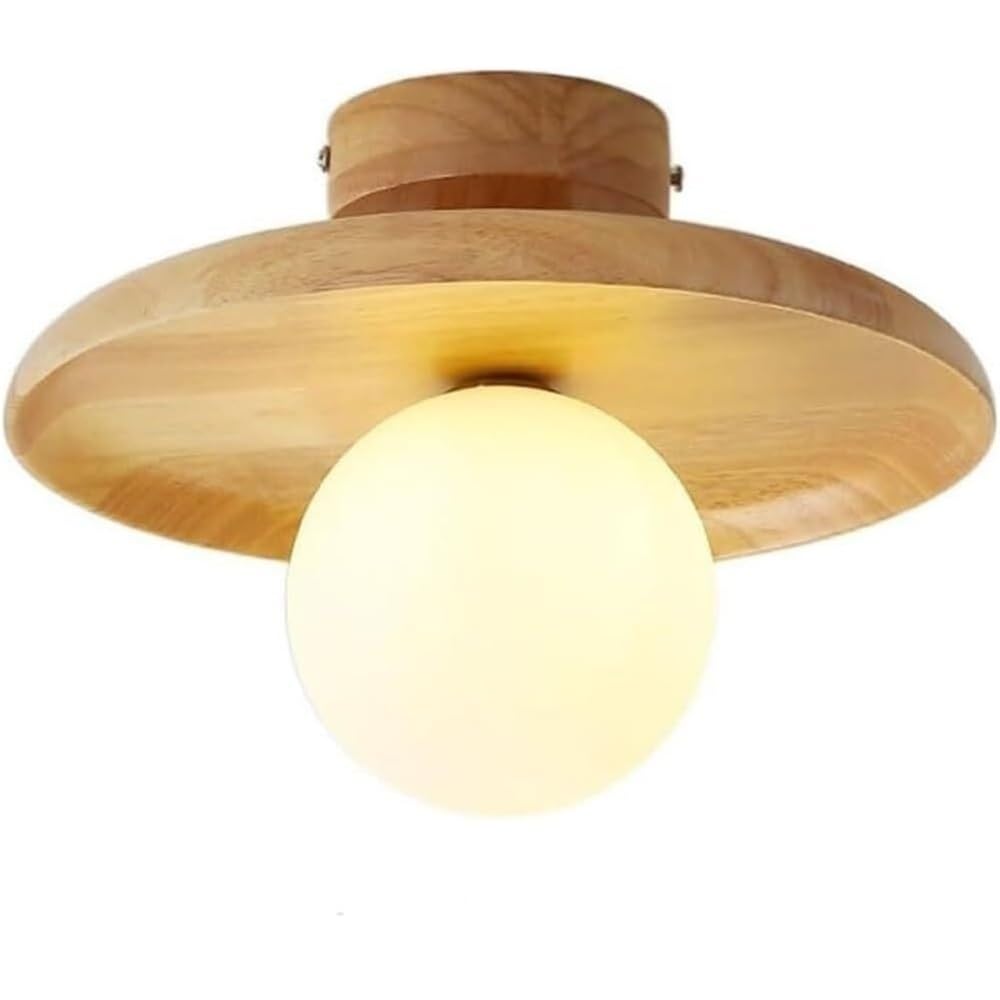 Plafonnier moderne en bois noble et verre de haute qualité artisanale