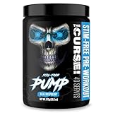 JNX SPORTS The Curse! Pump – Stim-Free Pre-Workout | Blue Raspberry 40 Serves | Caffeine-Free Pump Pre Workout, Non-Stim Nitric Oxide Preworkout for Men & Women