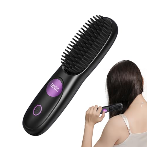 Peigne anti-brûlure portable et lisseur sans fil pour un brushing lisse et sécurisé