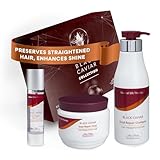 Mon Platin Total Repair Hair Mask, Shampoo & Serum Bundle – Salt-Free, Deep Conditioning Formula with Black Caviar & Royal Jelly for Long-Lasting, Smooth, Straightened Hair with Shine & Strength