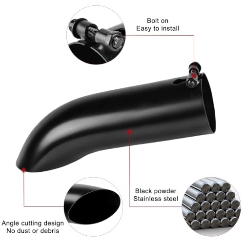 Image of 3 Inch Turn Down Exhaust Tip, 3 inch Inlet 3 inch Outlet 12 inch Overall Length