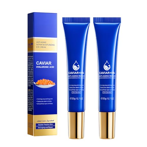 Hinapan Crema de Ojos con Caviar, Crema Contorno de Ojos con Caviar, Tratamiento Anti-Arrugas y Anti-Edad para Suavizar Líneas Finas, 20 g