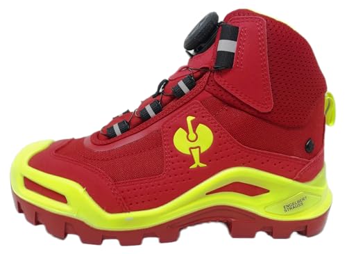 Engelbert Strauß Kastra S3 Sicherheitsschuhe mit BOA Schnürsystem, Rot/Warngelb, Stahlkappe, Knöchelhoch, Wasserdicht, Cordura Mikrofaser (EU Schuhgrößensystem, Erwachsene, Herren, Numerisch, M, 40)