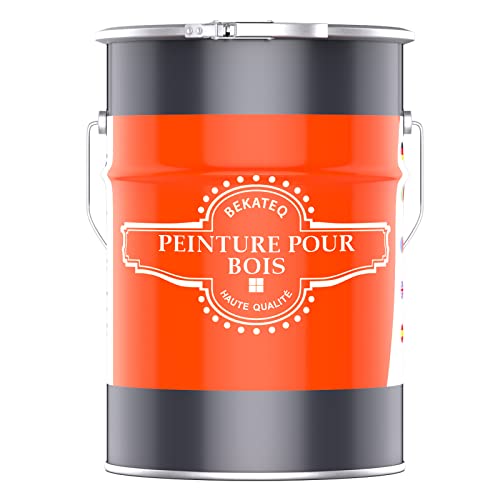 BEKATEQ Peinture protection bois BE-420 Noir 2,5l I Peinture pour bois intérieur et extérieur à base d'eau I Vernis pour parquets, escaliers, clôtures I...