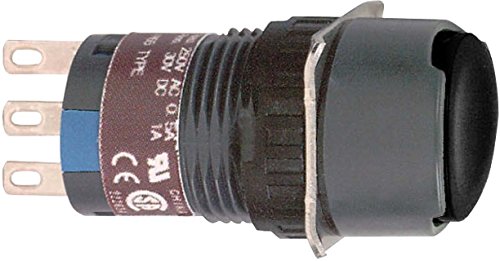 Bouton poussoir rond noir 1NO1NF pour tableau électrique