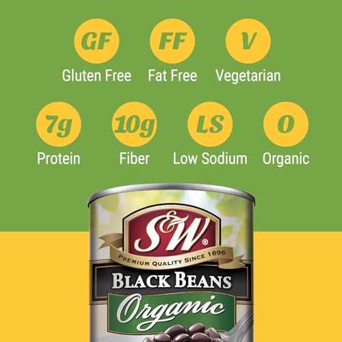 S&W - Organic Black Beans - 15 Oz. Can (Pack Of 12)