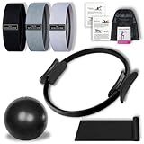 Kit Pilates & yoga – Anneau de Pilates, Mini Balle, 3 Bandes de musculation, Élastique ...