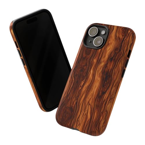 Coque iPhone 15 rigide marron brillante antichoc pour protection mobile