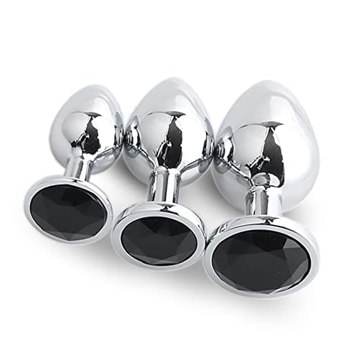 Doc Mao 3 Piezas de Acero Inoxidable increíble Jewel Plated Pl-ug para Principiantes (Negro)