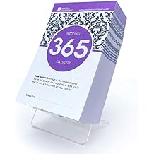 1 Year 365 Days Wedding Count Down Calendar - 5.75"x3.75" - Purple Daily Tear Off Countdown Calendar With Motivation Tips & Advice - Perfect Wedding Planning Companion for Bride & Groom