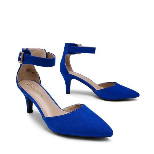 Image of DREAM PAIRS Women's Kitten Heels Ankle Strap Pumps