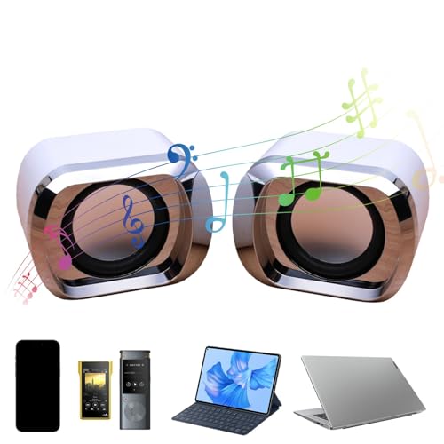 Barra de sonido para computadora pequeña, altavoces estéreo de escritorio | Altavoz multimedia portátil | Altavoz USB de calidad de sonido clara, altavoces de escritorio para familiares, amigos y