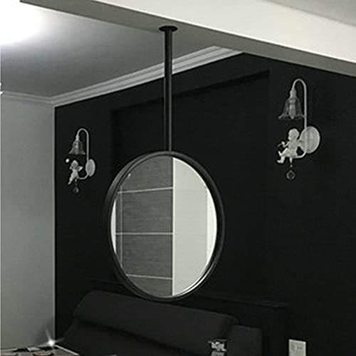 Espejo de pared con marco de metal negro – Espejo colgante decorativo para sala de estar, dormitorio, entrada – Tamaños: 40 cm, 50 cm, 60 cm, 70 cm – Elegante decoración de pared