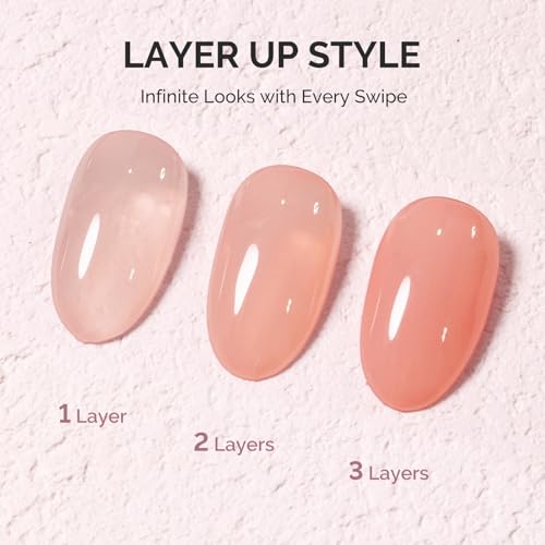 Image of MelodySusie Nude Gel Nail Polish, 0.5Fl.oz Jeweliver Milky Gel Polish Milky Nude Pastel Color Sheer Gel Nails Soak Off UV LED Light Cure Gift for Manicure Nail Art DIY at Home JM28