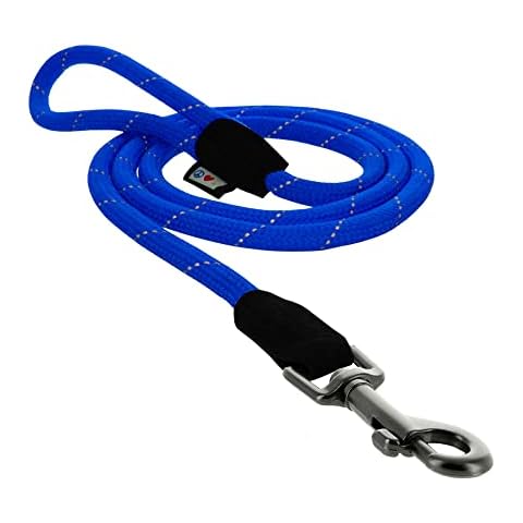 Pawtitas 6FT Training Dog Leash Durable Medium Rope Leash for Dogs Premium Quality Heavy Duty Rope Lead Strong and Comfortable - Blue Puppy Leash Cover