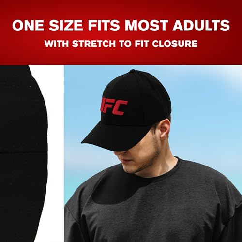 Image of Concept One Unisex Adult UFC Baseball Hat, 6 Panel Adult Flex Fit Active Sport Cap with Curved Brim