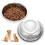 2 Pack Small Stainless Steel Dog Bowls 5 Inch Metal Dog Food Bowls Pet Feed Water Bowl for Large Medium Small Dogs, Thickened Durable Replacement Bowl for Elevated Stand, Kitten, Puppy