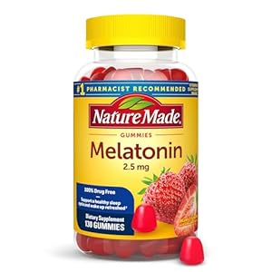 Nature Made Melatonin 2.5 mg Gummies, 100% Drug Free Sleep Aid for Adults, 130 Gummies, 130 Day Supply