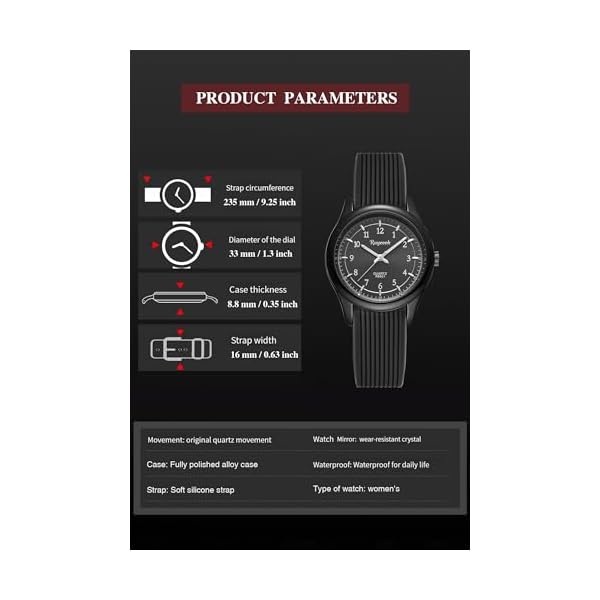 Waterproof Nurse Watch for Women,Silicone Band Nursing Analog Watches with Second Hand,Easy Read Dial - Image 6
