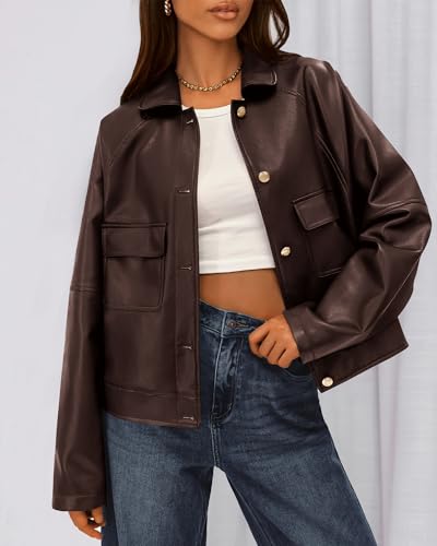 BTFBM Leather Jacket Women Fall Clothes 2025 Long Sleeve Button Down Winter Coats Oversized Motorcycle Outwear2