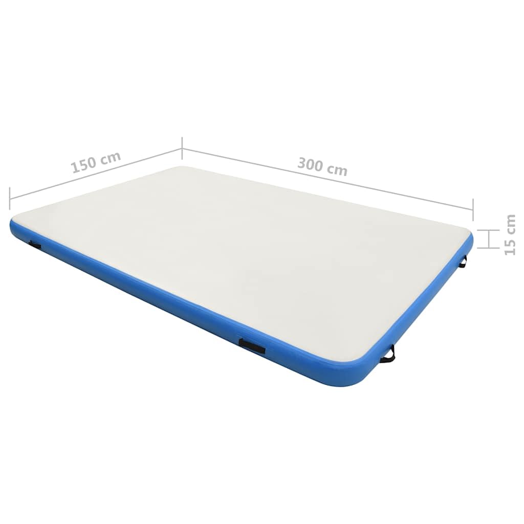 vidaXL Tappeto Galleggiante Gonfiabile Blu e Bianco 300x150x15 cm