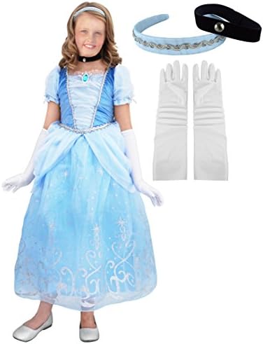 Little Pretends Deluxe Cinderella Princess Costume Set (Small (3-4 yrs)) Blue