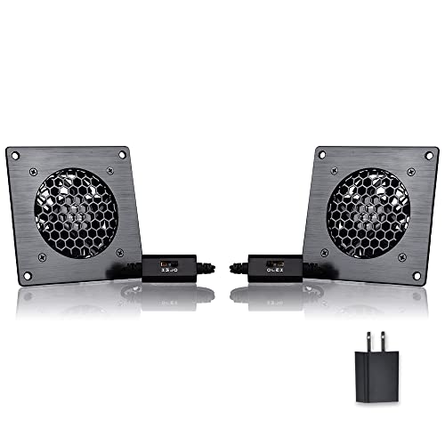 Scccf Usb Cabinet 80Mm Fan Quiet Cooling Fan System 4" With Speed Control, For Home Theater Av Cabinets (2Pack) #TOP5