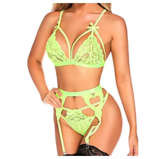 EVELIFE Conjunto de Lencería Mujer Sujetadores con Liguero Sexy Lencería 3 Piezas Tanga y Liguero Sin Medias(Morado Claro XXL)