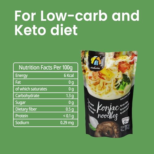 Image of Hethstia Konjac Noodle Fettuccine, 6-Pack Gluten-Free Shirataki Noodles, Low-Carb Konjac Pasta, Keto & Vegan, Sugar-Free, Non-GMO, Low-Calorie