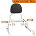 NOVALLA Passenger Backrest Sissy Bar with Luggage Rack Fit 200mm Fender Compatible with Harley Softail Fat Boy Night Train 2006-2017 (Chrome)