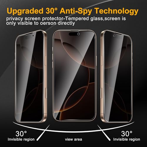 Protecteurs écran de confidentialité pour iPhone 16 Pro Max noir - 7