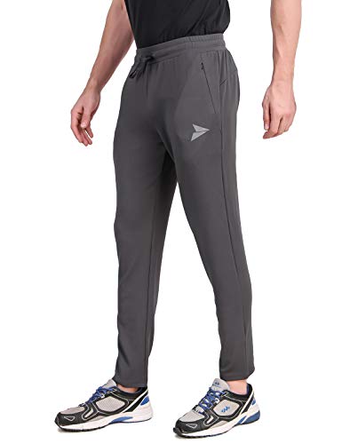 Image of FITINC Athleisure Track Pants for Men| Lycra Slim Fit Mens Dryfit Track Pant with Concealed Zipper Pockets | Quick Dry Pant Style Lower for Men for Home & Workout