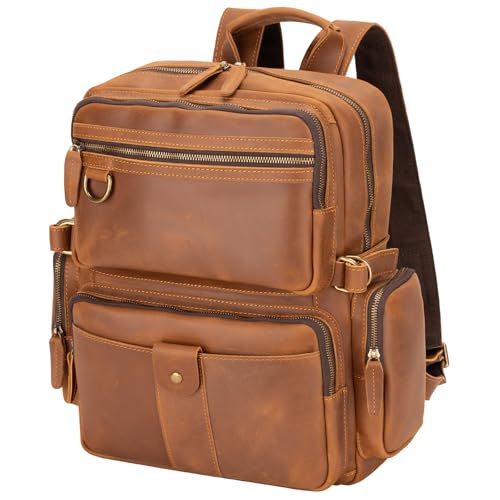 Leather Backpack for Men 15.6