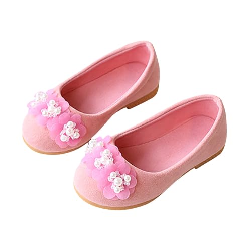 IWIHMIV Flower Girl Ballet Flat Shoes Toddler Pearls Wedding Party Mary Jane Girls Soft Soled Non Slip Dress Shoes2