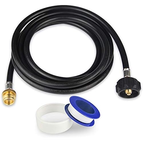 KOMAN Propane Hose,8FT Propane Tank Adapter, Propane Adapter 20lb to 1lb Converter, Propane Converter Hose for Coleman Grill, QCC1/Type1 Tank, Buddy Heater, Coleman Camping Stove