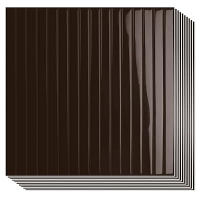 10-Sheet Upgraded Thick Peel and Stick Kitchen Backsplash Tiles,Waterproof Premium Self-Adhesive Wall Tile Stick on Backsplash for Kitchen,Bathroom and Fireplace(Brown,12"×12")