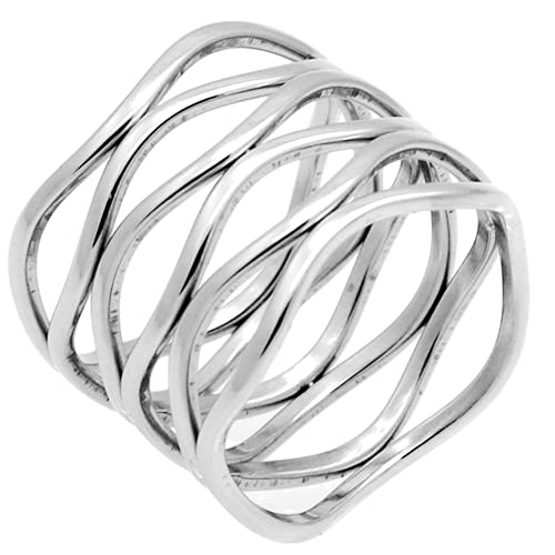 Jude Jewelers Stainless Steel Braide Wave Wrap Style Statement Promise Anniversary Ring