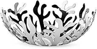 Alessi ESI01 / 29 Mediterraneo Fruit Holder in Stainless Steel Colored with Silver Epoxy Resin, Silver, 29 cm