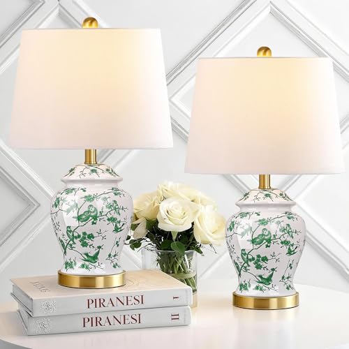 QiMH Chinoiserie Ceramic Table Lamps Set of 2 for Living