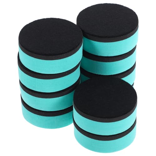 Abaodam 10 Borradores Redondos Verdes para Pizarra Blanca Cristal Borrador para Pizarra de Borrado en Seco Mini Gomas de Borrar para Aula Paquete de 10 Unidades