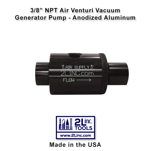3/8" NPT Air Venturi Vacuum Generator Pump (Anodized Aluminum) with .375" (9.5 mm) Bore Diameter