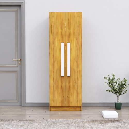 Image of Bniture Wooden Almirah for Clothes, Door for Bedroom, 2 Door Wardrobe with 4 Shelves Huge Storage Space (46D x 60W x 182H CM) | 3 Year Warranty (Giant Wood)