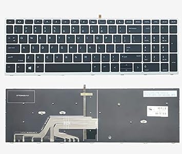 New Repalcement for HP ProBook 450 G5 455 G5 470 G5 650 G4 G5 655 G4 Keyboard Backlit Silver Frame US No Pointer L09595-001 L09593-001 L00739-001 SG-87830-XUA